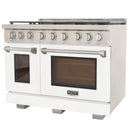 Kucht Professional 48-Inch 6.7 cu. ft. Propane Gas Range in White with True Simmer Burners (KFX4800X/LP-W)