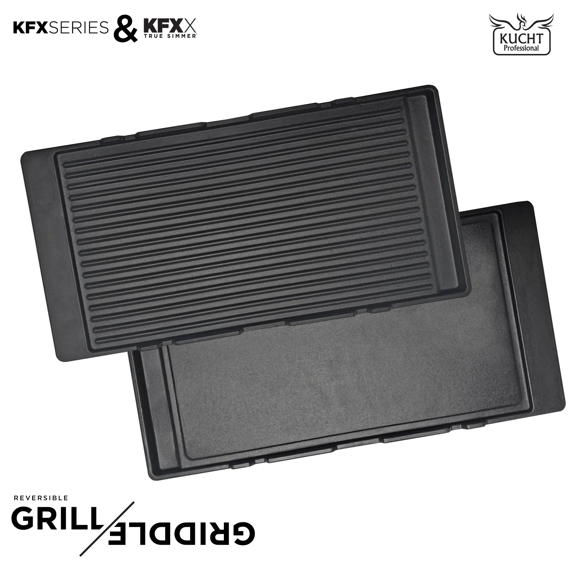 Reversible grill griddle insert with ridged cooking surface