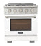 Kucht Professional 30-Inch 4.2 cu. ft. Propane Gas Range in White with True Simmer Burners (KFX3000X/LP-W)