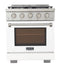 Kucht Professional 30-Inch 4.2 cu. ft. Propane Gas Range in White with Silver Accents (KFX300/LP-W)