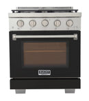 Kucht Professional 30-Inch Propane Gas Range with 4.2 cu. ft. Oven in Black with Silver Accents (KFX300/LP-BK)