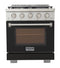 Kucht Professional 30-Inch Propane Gas Range with 4.2 cu. ft. Oven in Black with Silver Accents (KFX300/LP-BK)