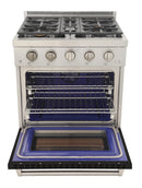 Kucht Professional 30-Inch Propane Gas Range with 4.2 cu. ft. Oven in Black with Silver Accents (KFX300/LP-BK)