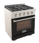 Kucht Professional 30-Inch Propane Gas Range with 4.2 cu. ft. Oven in Black with Silver Accents (KFX300/LP-BK)