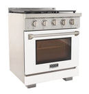 Kucht Professional 30-Inch 4.2 cu. ft. Gas Range in White with Silver Accents (KFX300-W)