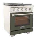 Kucht Professional 30-Inch 4.2 cu. ft. Propane Gas Range in Olive Green with True Simmer Burners (KFX3000X/LP-G)