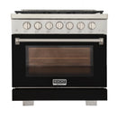 Kucht Professional 36-Inch 5.2 cu. ft. Propane Gas Range in Black with Silver Accents (KFX360/LP-BK)