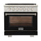 Kucht Professional 36-Inch 5.2 cu. ft. Gas Range in Black with Silver Accents (KFX360-BK)