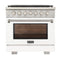 Kucht Professional 36-Inch 5.2 cu. ft. Gas Range in White with Silver Accents (KFX360-W)
