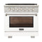 Kucht Professional 36-Inch 5.2 cu. ft. Propane Gas Range in White with Silver Accents (KFX360/LP-W)