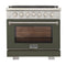 Kucht Professional 36-Inch 5.2 cu. ft. Gas Range in Olive Green with Silver Accents (KFX360-G)