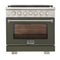 Kucht Professional 36-Inch 5.2 cu. ft. Propane Gas Range in Olive Green with Silver Accents (KFX360/LP-G)