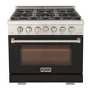Kucht Professional 36-Inch 5.2 cu. ft. Gas Range in Black with Silver Accents (KFX360-BK)