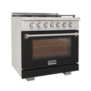 Kucht Professional 36-Inch 5.2 cu. ft. Gas Range in Black with True Simmer Burners (KFX3600X-BK)
