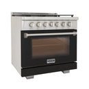 Kucht Professional 36-Inch 5.2 cu. ft. Gas Range in Black with Silver Accents (KFX360-BK)