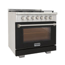 Kucht Professional 36-Inch 5.2 cu. ft. Propane Gas Range in Black with Silver Accents (KFX360/LP-BK)