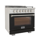 Kucht Professional 36-Inch 5.2 cu. ft. Propane Gas Range in Black with True Simmer Burners (KFX3600X/LP-BK)