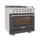 Kucht Professional 36-Inch 5.2 cu. ft. Gas Range in Cement Gray with True Simmer Burners (KFX3600X-GY)