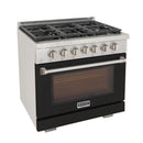 Kucht Professional 36-Inch 5.2 cu. ft. Gas Range in Black with Silver Accents (KFX360-BK)
