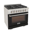 Kucht Professional 36-Inch 5.2 cu. ft. Propane Gas Range in Black with True Simmer Burners (KFX3600X/LP-BK)
