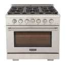 Kucht Professional 36-Inch 5.2 cu. ft. Propane Gas Range in Stainless Steel with True Simmer Burners (KFX3600X/LP-S)