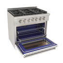Kucht Professional 36-Inch 5.2 cu. ft. Propane Gas Range in White with True Simmer Burners (KFX3600X/LP-W)