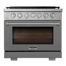 Kucht Professional 36-Inch 5.2 cu. ft. Propane Gas Range in Cement Gray with True Simmer Burners (KFX3600X/LP-GY)