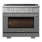 Kucht Professional 36-Inch 5.2 cu. ft. Propane Gas Range in Cement Gray with True Simmer Burners (KFX3600X/LP-GY)