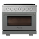 Kucht Professional 36-Inch 5.2 cu. ft. Gas Range in Cement Gray with True Simmer Burners (KFX3600X-GY)