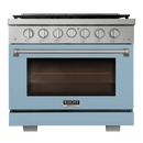 Kucht Professional 36-Inch 5.2 cu. ft. Propane Gas Range in Light Blue with True Simmer Burners (KFX3600X/LP-LB)