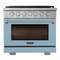 Kucht Professional 36-Inch 5.2 cu. ft. Propane Gas Range in Light Blue with True Simmer Burners (KFX3600X/LP-LB)