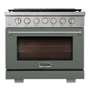 Kucht Professional 36-Inch 5.2 cu. ft. Propane Gas Range in Olive Green with True Simmer Burners (KFX3600X/LP-G)