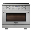 Kucht Professional 36-Inch 5.2 cu. ft. Propane Gas Range in Stainless Steel with True Simmer Burners (KFX3600X/LP-S)
