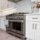 Kucht Professional 48-Inch 6.7 cu. ft. Propane Gas Range in Stainless Steel with True Simmer Burners (KFX4800X/LP-S)