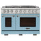 Kucht Professional 48-Inch 6.7 cu. ft. Propane Gas Range in Light Blue with True Simmer Burners (KFX4800X/LP-LB)