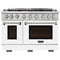 Kucht Professional 48-Inch 6.7 cu. ft. Gas Range in White with True Simmer Burners (KFX4800X-W)