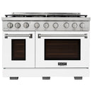 Kucht Professional 48-Inch 6.7 cu. ft. Propane Gas Range in White with True Simmer Burners (KFX4800X/LP-W)