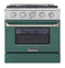 Kucht 30-Inch Pro-Style Dual Fuel Range with Propane Gas in Stainless Steel with Green Oven Door (KDF302/LP-G)