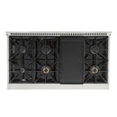 Kucht 48-Inch Dual Fuel Range with Propane Gas Burner Cooktop & Electric Oven in Cement Gray (KDF482/LP-CY)