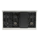 Kucht Professional 48-Inch 6.7 cu ft. Propane Gas Range in Cement Gray with Silver Accents (KNG481/LP-GR)