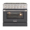 Kucht 36-Inch 5.2 Cu. Ft. Natural Gas Range with Sealed Burners and Convection Oven in Cement Gray (KNG361-CY)