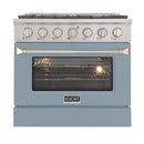 Kucht 36-Inch 5.2 Cu. Ft. Natural Gas Range with Sealed Burners and Convection in Little Blue (KNG361-LE)