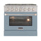 Kucht 36-Inch 5.2 Cu. Ft. Propane Gas Range with Sealed Burners and Convection in Little Blue (KNG361/LP-LE)