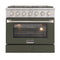 Kucht 36-Inch 5.2 Cu. Ft. Propane Gas Range with Sealed Burners and Convection in Olive Green (KNG361/LP-ON)