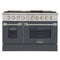 Kucht 48-Inch 6.7 Cu. Ft. Natural Gas Range with Sealed Burners and Convection Oven in Cement Gray (KNG481-CY)