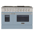 Kucht Professional 48-Inch 6.7 cu ft. Propane Gas Range in Light Blue with Silver Accents (KNG481/LP-LB)