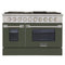 Kucht 48-Inch 6.7 Cu. Ft. Propane Gas Range with Sealed Burners and Convection in Olive Green (KNG481/LP-ON)