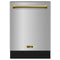 Kostch 24-Inch Top Control Built-In Dishwasher with Bronze Handle & Third Rack in Stainless Steel (KOS-24DWN06H-S)