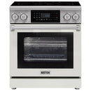 Kostch 30-Inch Electric Range with 5 Elements, Air Fry & Touchscreen Controls, 4.8 Cu. Ft. Convection Oven in White (KOS-30RE07T-W)