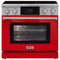 Kostch 36-Inch Electric Range with 5 Elements, Air Fry & Touchscreen Controls, 6.2 Cu. Ft. Convection Oven in Red (KOS-36RE07T-R)